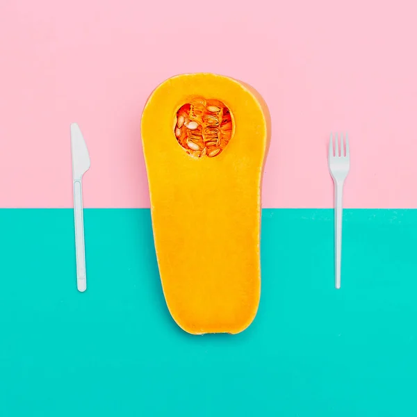 Гарбузова сира їжа Мінімальний дизайн мистецтва — стокове фото