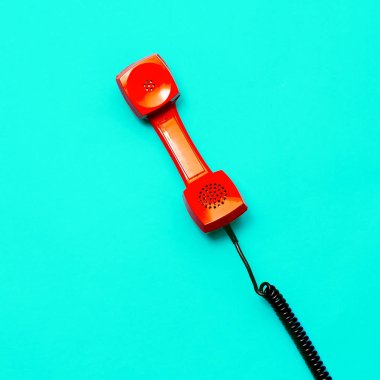 Retro telefon. Minimal tasarım sanatı