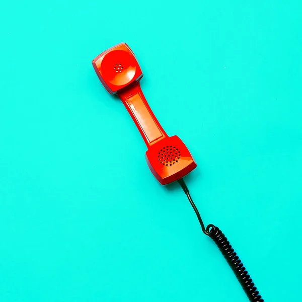 复古电话。最小设计艺术 — 图库照片