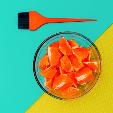 Saç Bakımı. Vitaminler maskesi. Minimal sanat fikir
