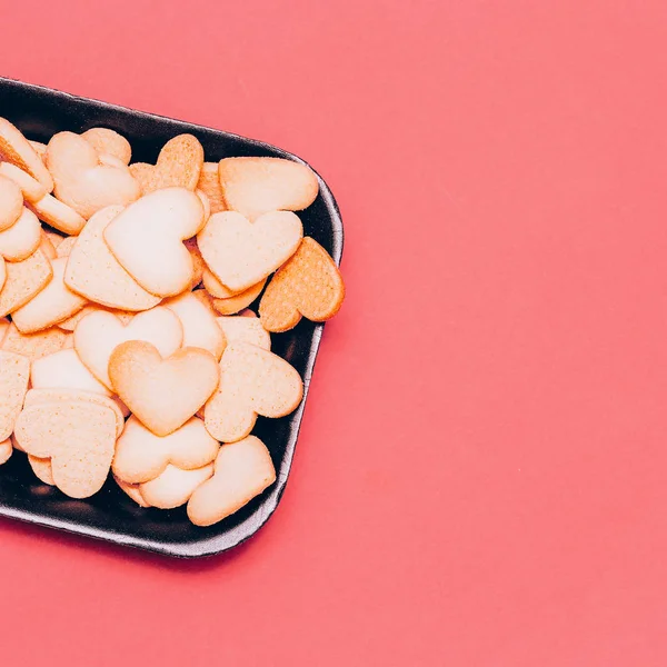 Cuori Cookies Stile minimale art design Colori caramella — Foto Stock
