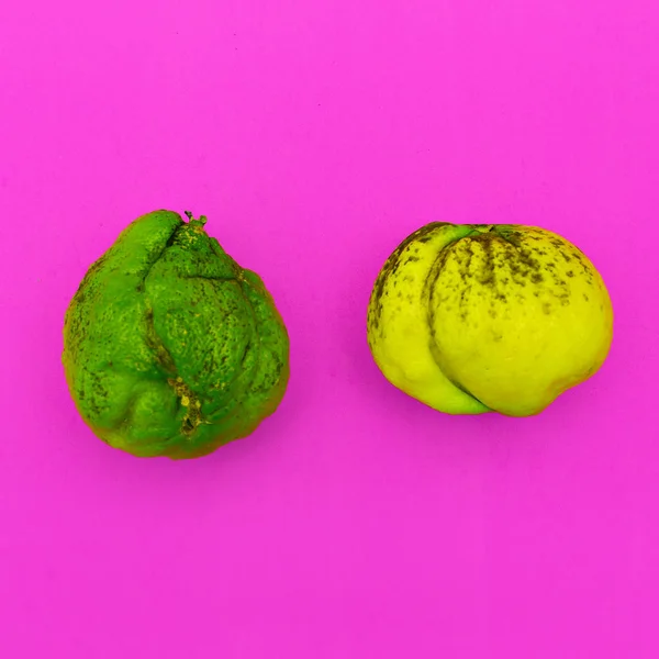 Kaç çirkin kireç ve limon. Minimal sanat — Stok fotoğraf