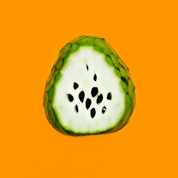 Asian Fruit. Cheremoya Minimal art design Happy vegan idea — Stock Photo, Image