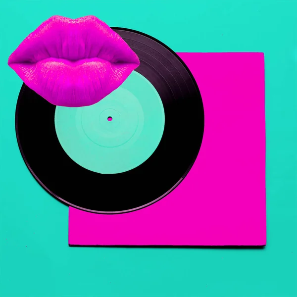 Koláž umění. Pop-Art. Retro. Vinyl minimální — Stock fotografie