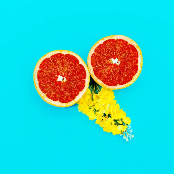 Toranja e Flores Amarelas Arte mínima. Desenho — Fotografia de Stock