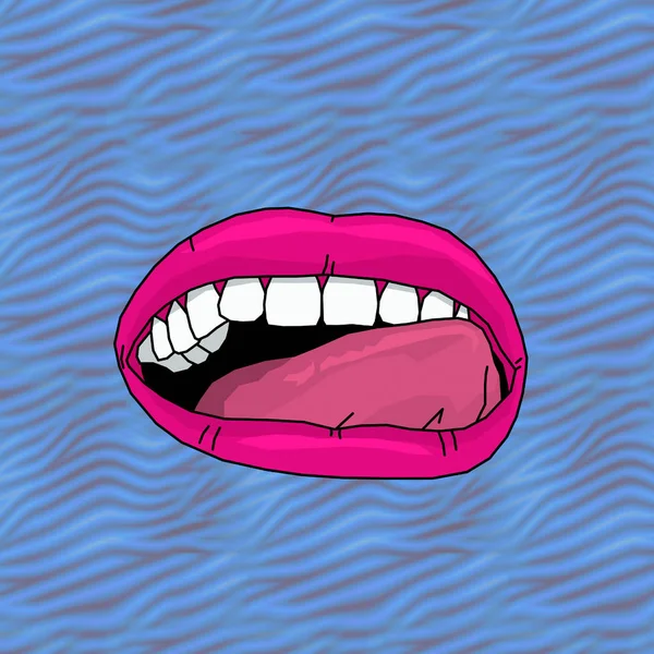 Женские губы поп-стиль минимальное векторное искусство — стоковое фото