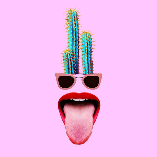 Contemporary art collage. Cosmetics and accessories  concept. Li