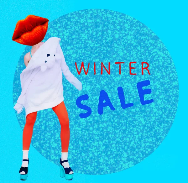 Çağdaş sanat kolaj. Kavram indirimler ve cosmeti satışı