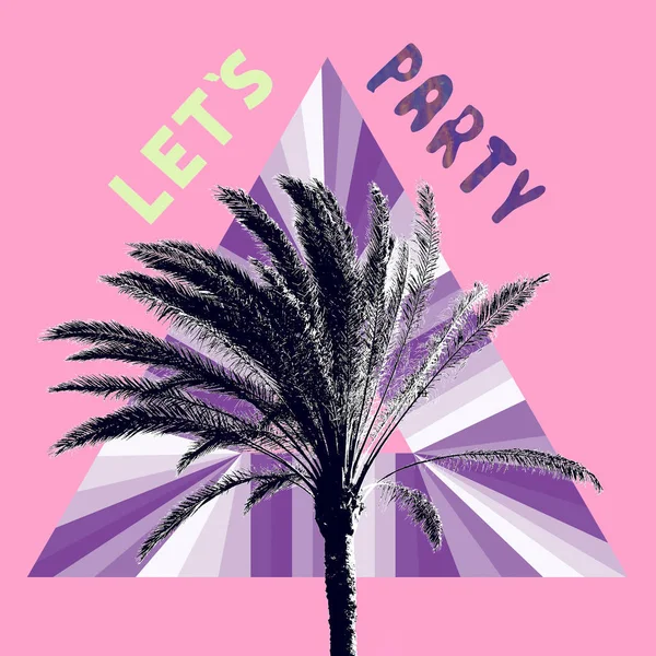 Collage d'art minimaliste Flyer design Beach party Concept — Photo