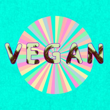 Modern logo tasarım kolaj sanat. Vegans için tasarım.