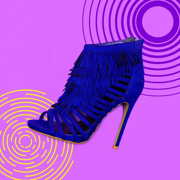 Heel shoes. Concept Fashion. Style art minimal. Flat lay — Stock Photo, Image