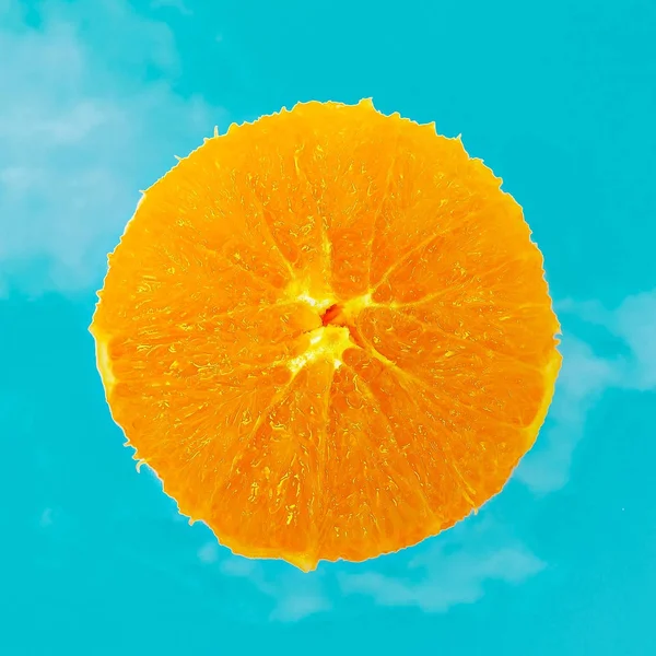 Naranja fresca minimalista diseño plano laico — Foto de Stock
