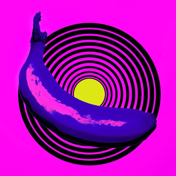 Geometri. Minimal. Musik vibbar Banana Collage modern konst — Stockfoto