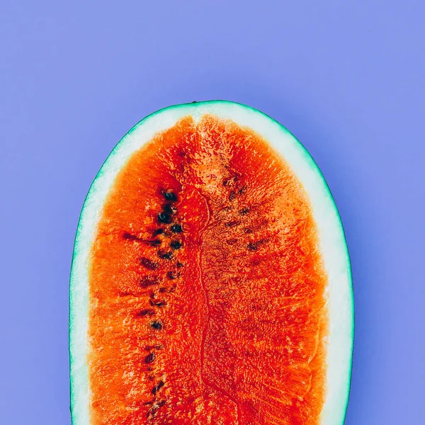 Half Fresh Watermelon. Minimal. Flat lay style — Stock Photo, Image