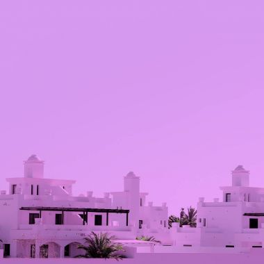 Hotel pembe tropikal ruh hali. Modern sanat. Moda vibes