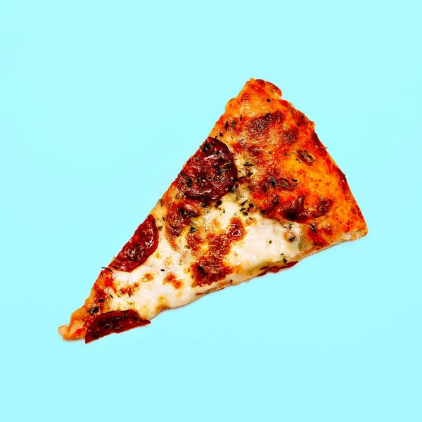 Pizza Slice Fashion Minimal Flat lay art — Stock Photo, Image