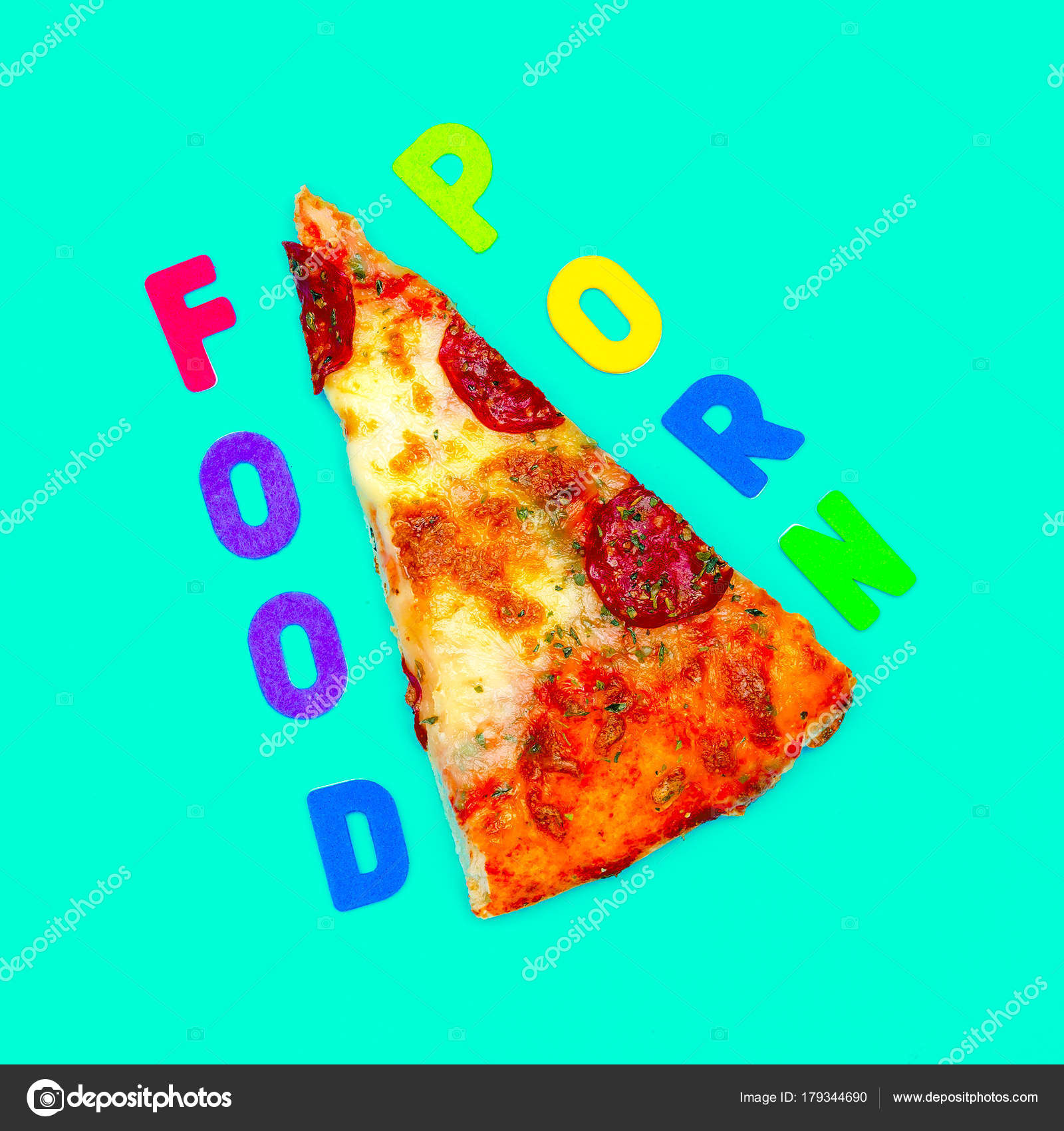 1600px x 1700px - Slice of pizza. Food Porn. Flat lay minimal art â€” Stock ...