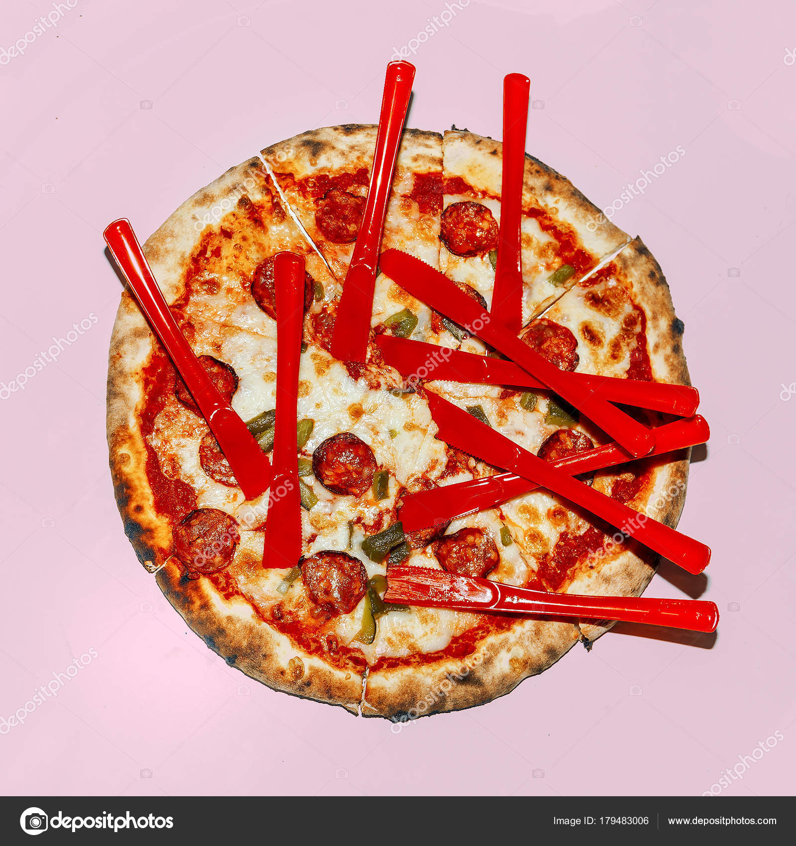 Fast Food - Fast-Food Porn. Pizza Minimal Mode-Design-Kunst â€” Stockfoto ...