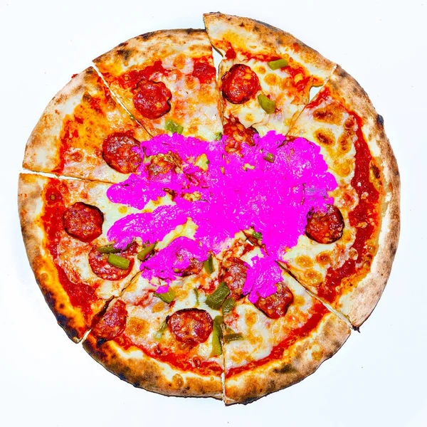 Fast Food porn. Pizza Lover. Minimal fashion modern art — Stock Photo, Image