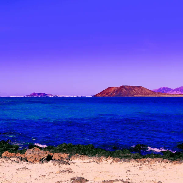 Kanarische Inseln. Ozean. violette Minimalstimmung — Stockfoto