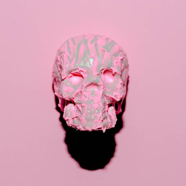 Şeker kafatası. Moda minimal sanat. Vanilya ruh hali