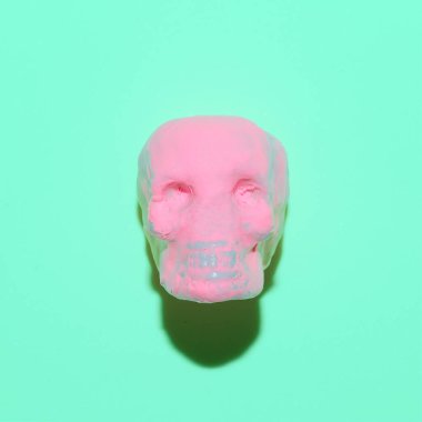 Pembe kafatası. Moda Minimal sanat. Şeker ruh hali