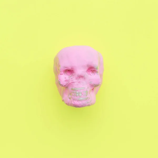 Cranio mignolo. Moda minimale arte di colore caramella — Foto Stock