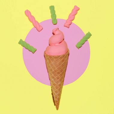 Şeker dondurma. En az şeker. Şeker sanat. Vanilya moda ruh hali