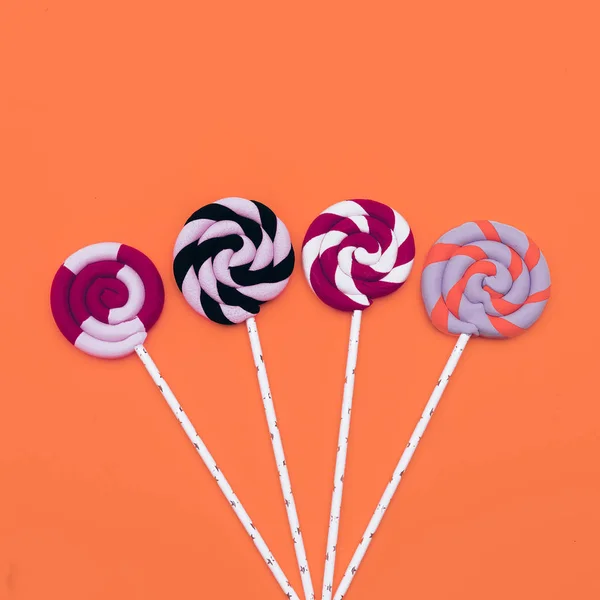 Lollipop Set. Candy Minimal Moda Flatlay art — Fotografia de Stock