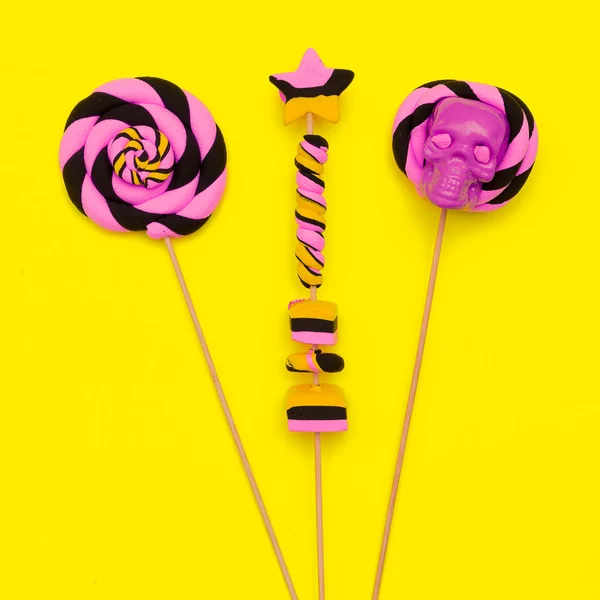 Lollipop Mix Candy Minimal Fashion Flatlay arte —  Fotos de Stock