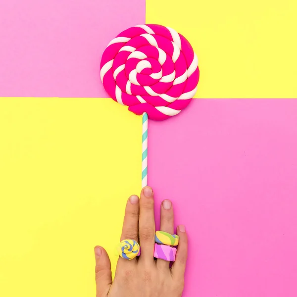 Kézzel candy mama pop minimális édes művészet — Stock Fotó