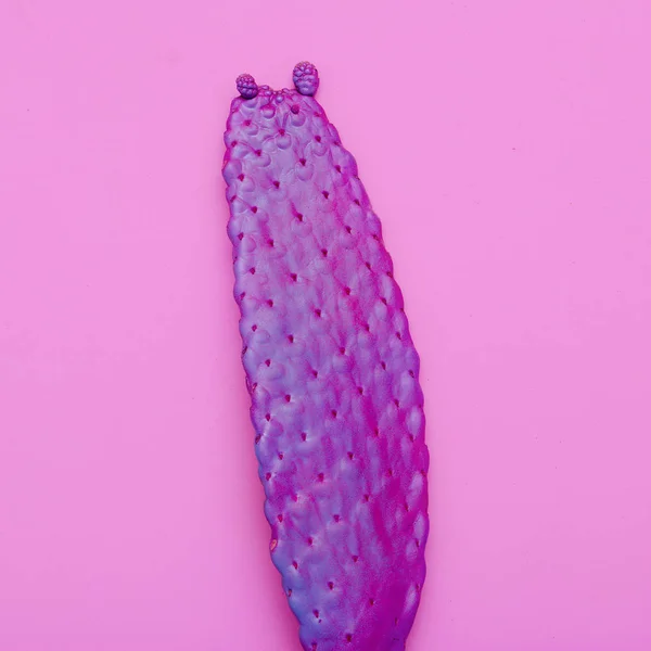 Arte de cactus púrpura. Diseño de moda mínimo — Foto de Stock