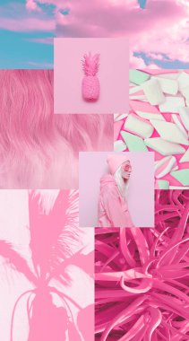 Moda estetiği, ahşap. Pembe Pastel renk titreşimleri