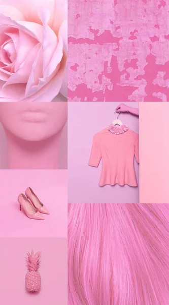 Эстетическая доска настроения моды. Стиль и розовый цвет. Фабрегас — стоковое фото