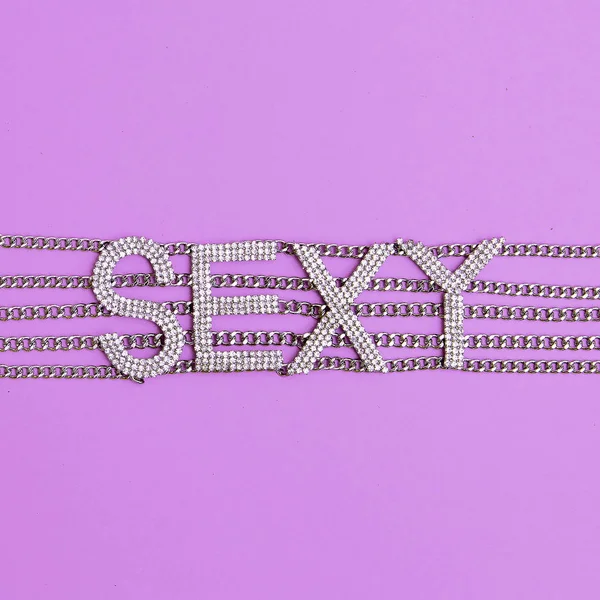Choker with the text Sexy. Glamorous accessory — Stock Photo, Image
