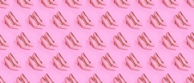 Kusursuz desen. Şık pembe bayan ayakkabıları