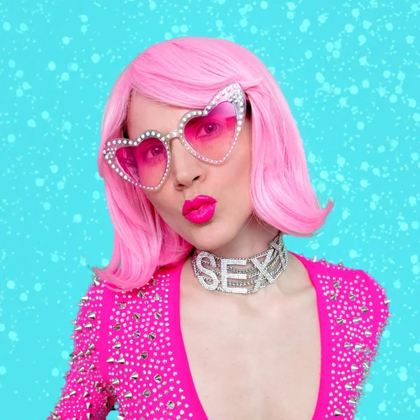 Glamorous Sexy Retro Lady in Disco Fashion Style — Stock Photo, Image