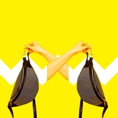 Şık debriyaj, minimum geometri kolajı. Moda.