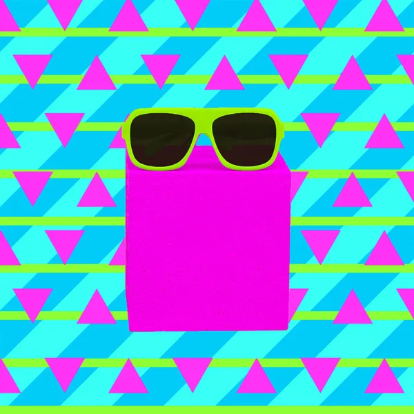 Minimal geometry composition fashion accessories sunglasses. Sum — Stock Image Minimal geometry composition fashion accessories sunglasses. Sum Royalty Free Stock Images