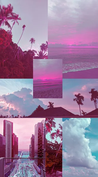 Fashion aesthetic moodboard. Trendy colours pink vanilla vibes.