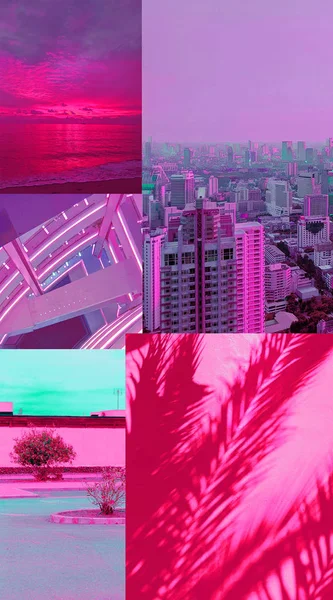 Fashion aesthetic moodboard. Trendy colours pink vanilla vibes.