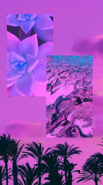 Estetyczna deska nastrojowa. Modne fioletowe waniliowe kolory minimalne — Zdjęcie stockowe