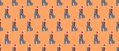 Kusursuz bir moda modeli. Yüksek cehennem ayakkabıları zebra izi. Tişört, tebrik kartı, ambalaj kağıdı, poster, kumaş baskısı için kullan.