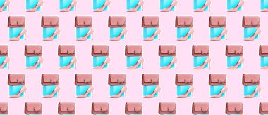 Kusursuz desen. Moda bej debriyaj ve ayakkabılar. Tişört, tebrik kartı, ambalaj kağıdı, poster, kumaş baskısı için kullan.