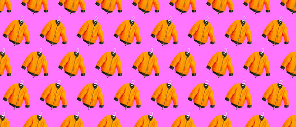 Seamless pattern.  Fashion orange jacket Use for t-shirt, greeting cards, wrapping paper, posters, fabric print.