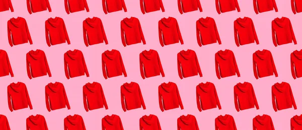 Безшовні Візерунки Мода Червоний Светр Використовуйте Футболок Вітальних Листівок Обгорткового — стокове фото