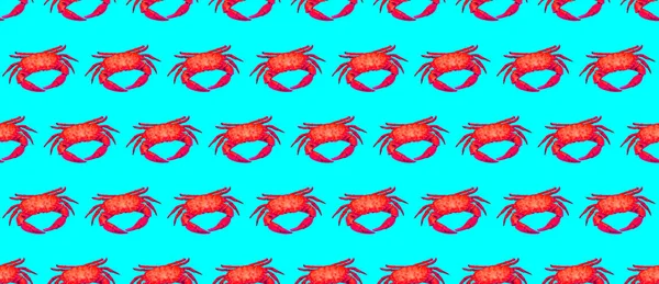 Seamless Pattern Red Crabs — Stock Photo, Image