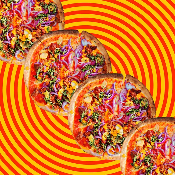 Contemporary Art Collage Pizza Lover Pizza Time Concept — Stock Photo, Image