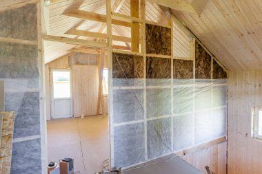 çerçeve ev inşaat sürecinde iç