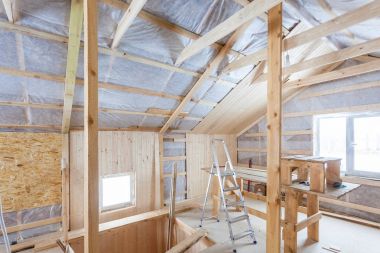 çerçeve ev inşaat sürecinde iç